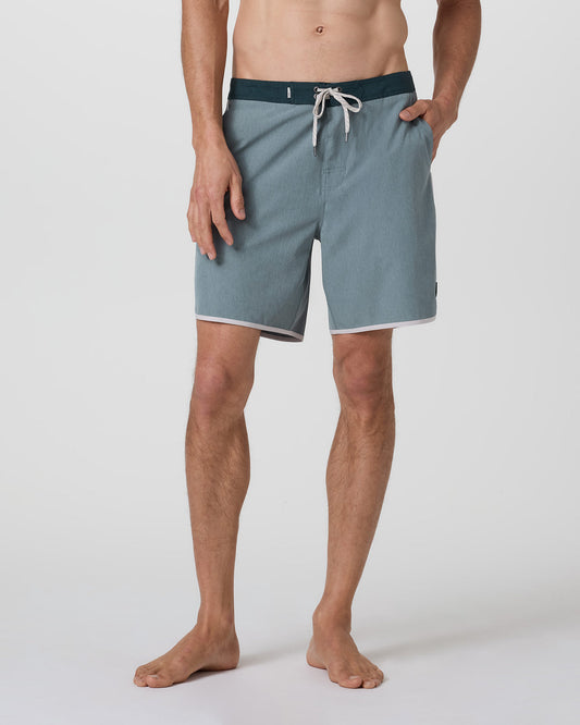 Cruise Boardshort Dusty Blue Linen Texture - Vuori Clothing