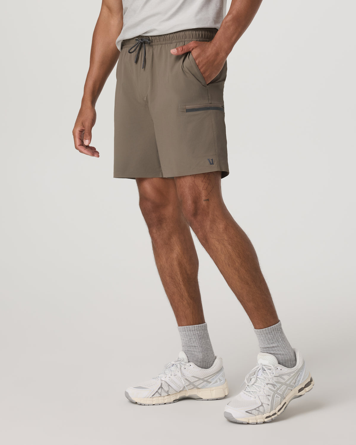 Grafton Short Unlined 7" Men's Training Shorts in Bark - Vuori Clothing