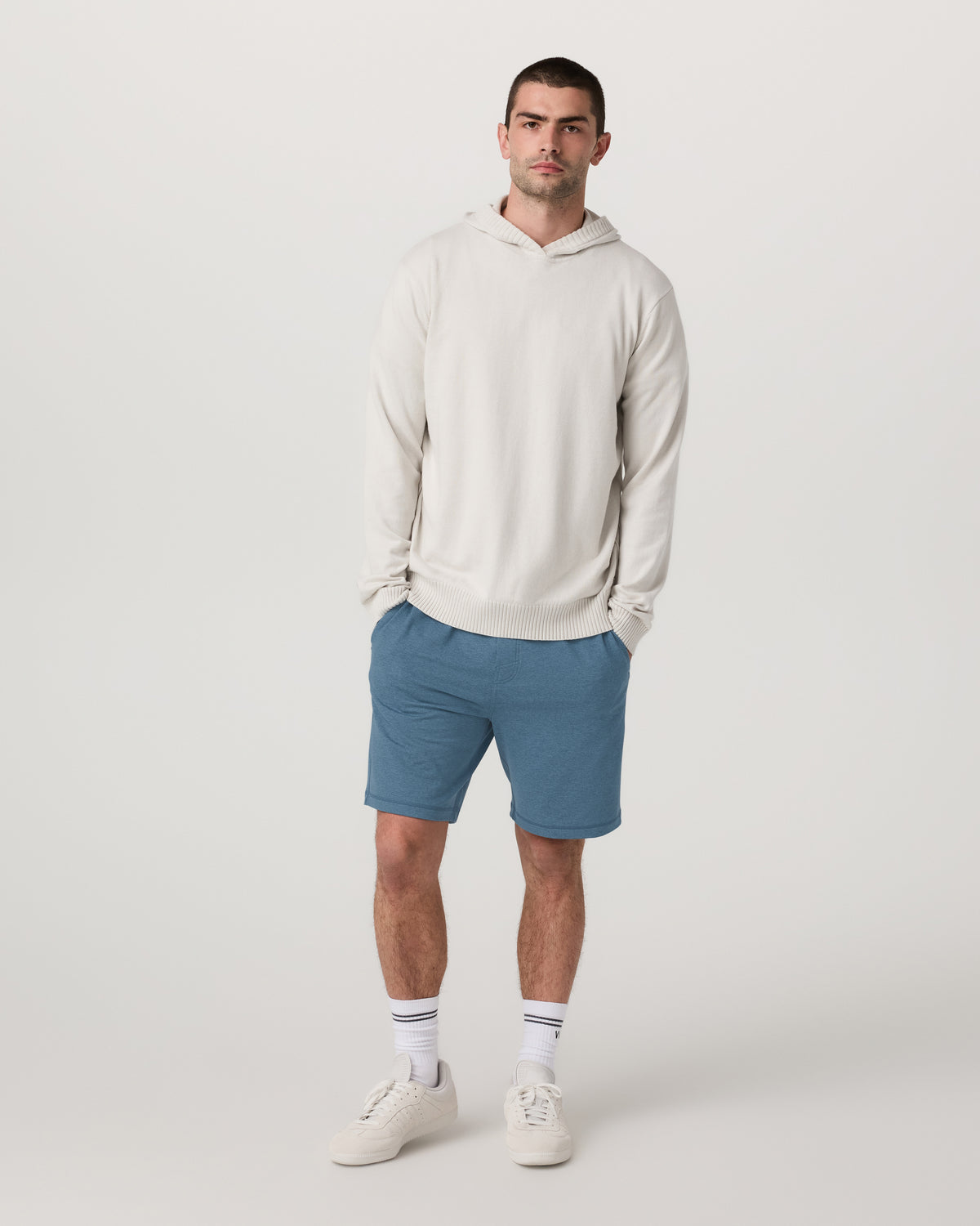Coronado Short 8" Men's Pool Blue Heather Lounge Short - Vuori Clothing