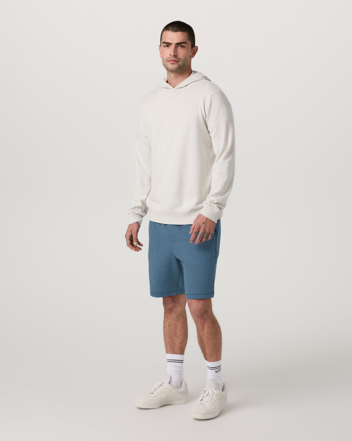 Coronado Short 8" Men's Pool Blue Heather Lounge Short - Vuori Clothing