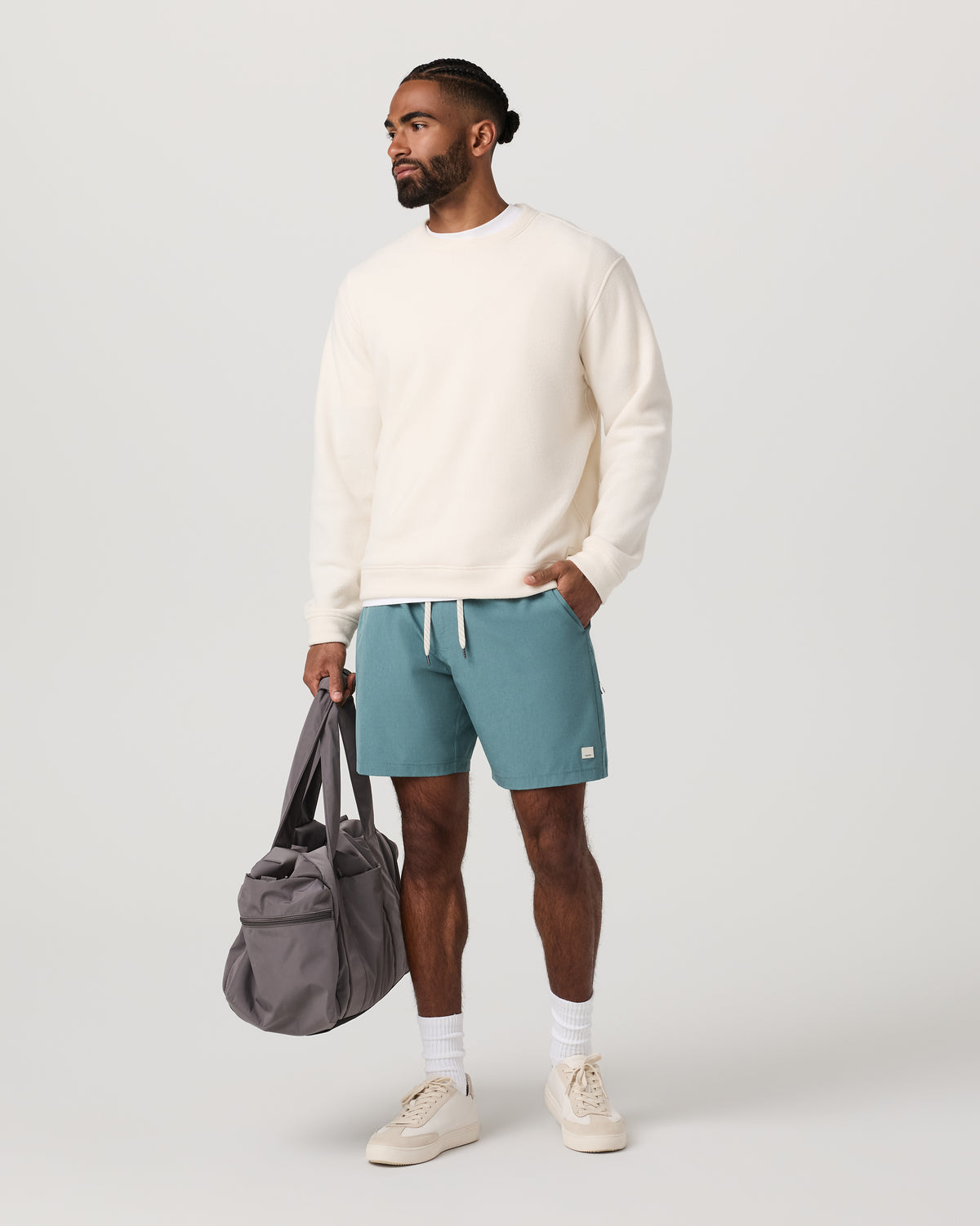 Banks Session Short Unlined 7" Bluegrass Linen Texture - Vuori Clothing