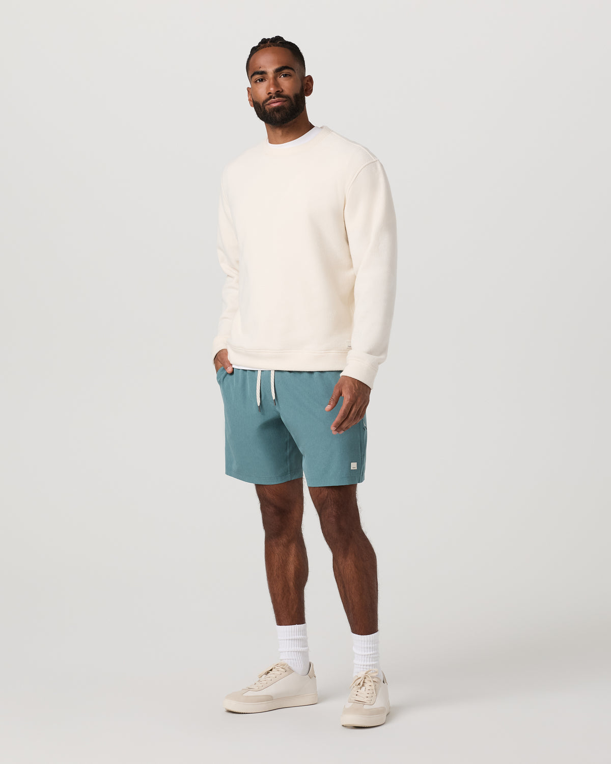 Banks Session Short Unlined 7" Bluegrass Linen Texture - Vuori Clothing