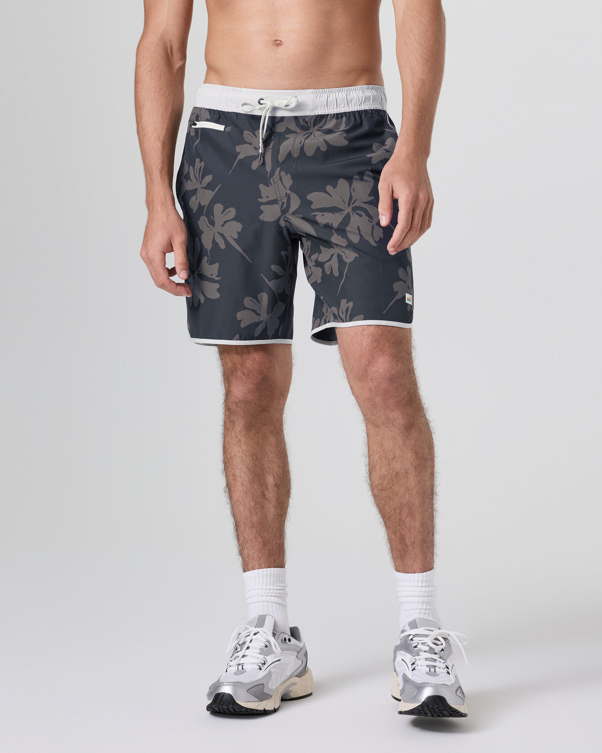 Banks Short Dark Pewter Plumeria Athletic Shorts - Vuori Clothing