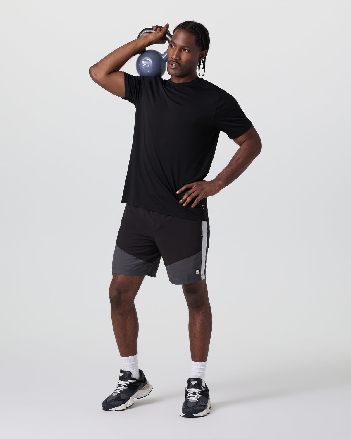 Kore Short X1 Lined Classic Fit 7" Black/Dark Pewter/Salt - Vuori Clothing
