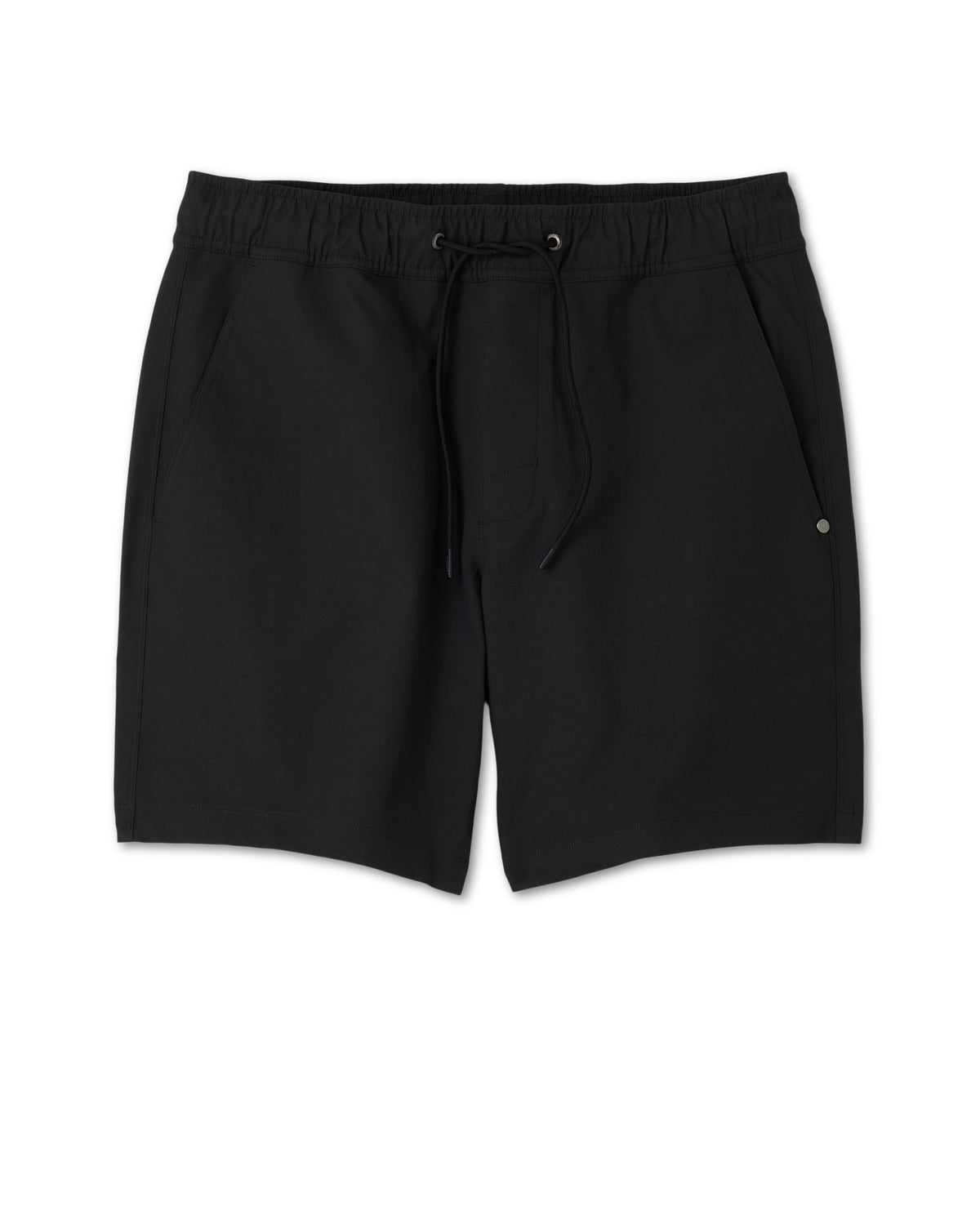 Cascade Crinkle Elastic Waist Short Classic Fit 8" Black - Vuori Clothing