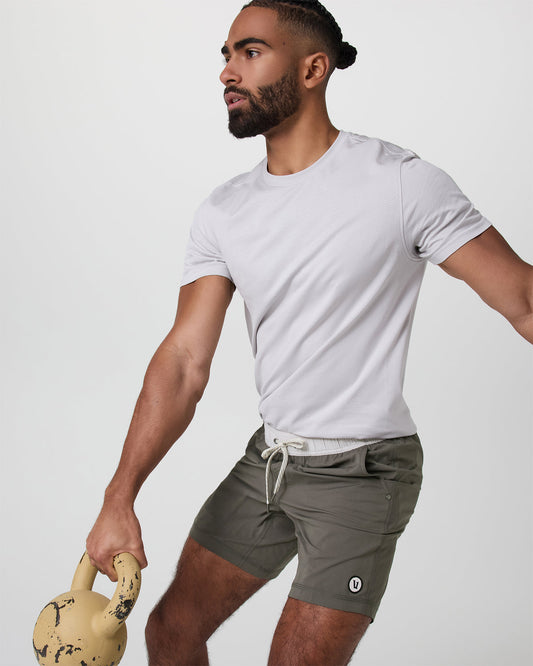 Kore Short Lined 7" Men's Warm Grey Athletic Shorts - Vuori Clothing