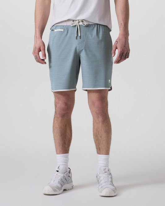 Banks Short Dusty Blue Slub Stripe Athletic Shorts - Vuori Clothing