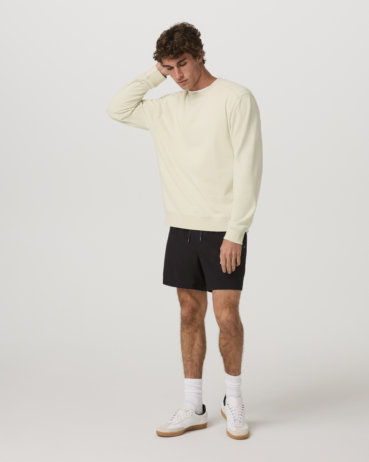 Cypress Vintage Crew Men's Sandalwood Fleece Pullover - Vuori Clothing