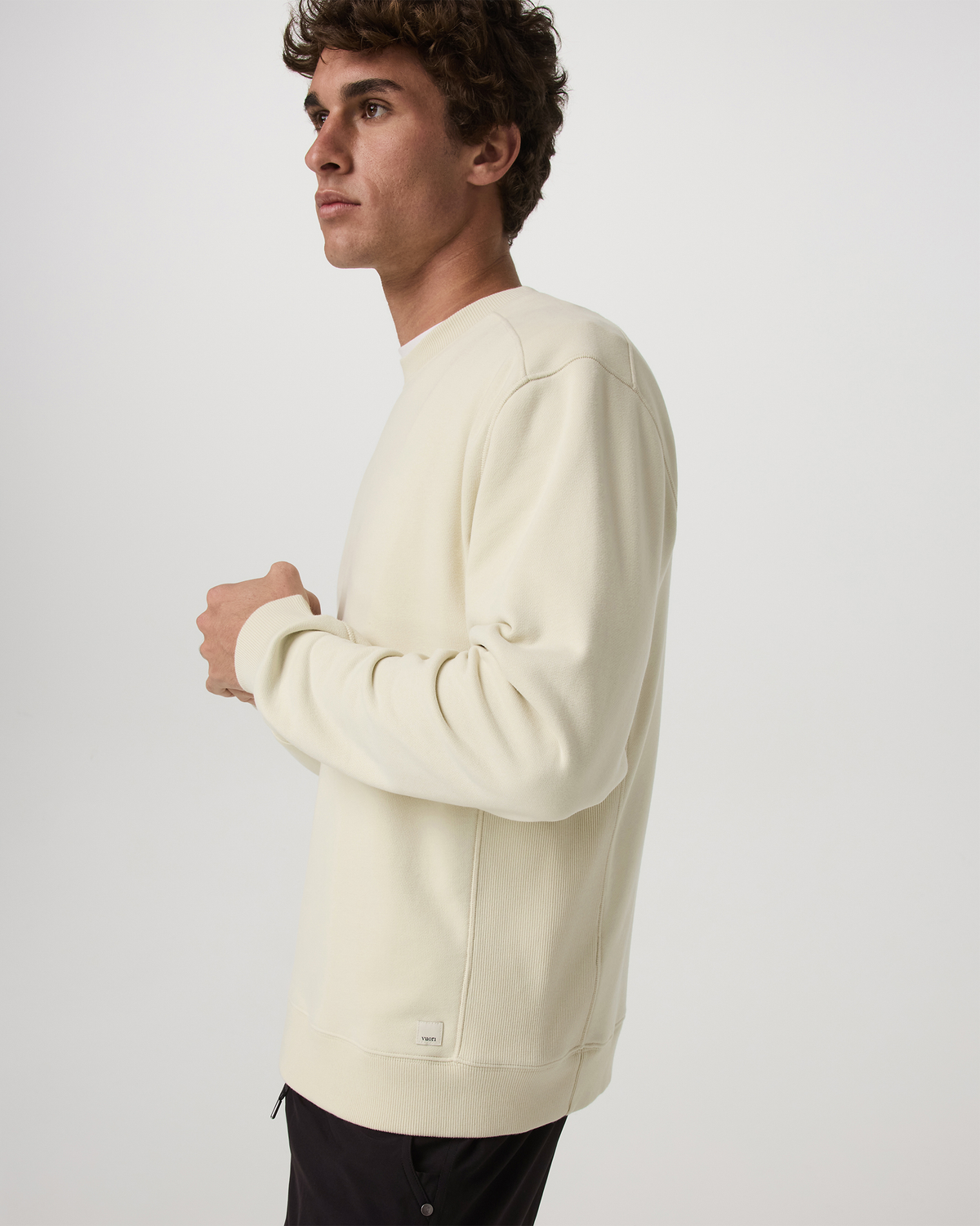 Cypress Vintage Crew Men's Sandalwood Fleece Pullover - Vuori Clothing