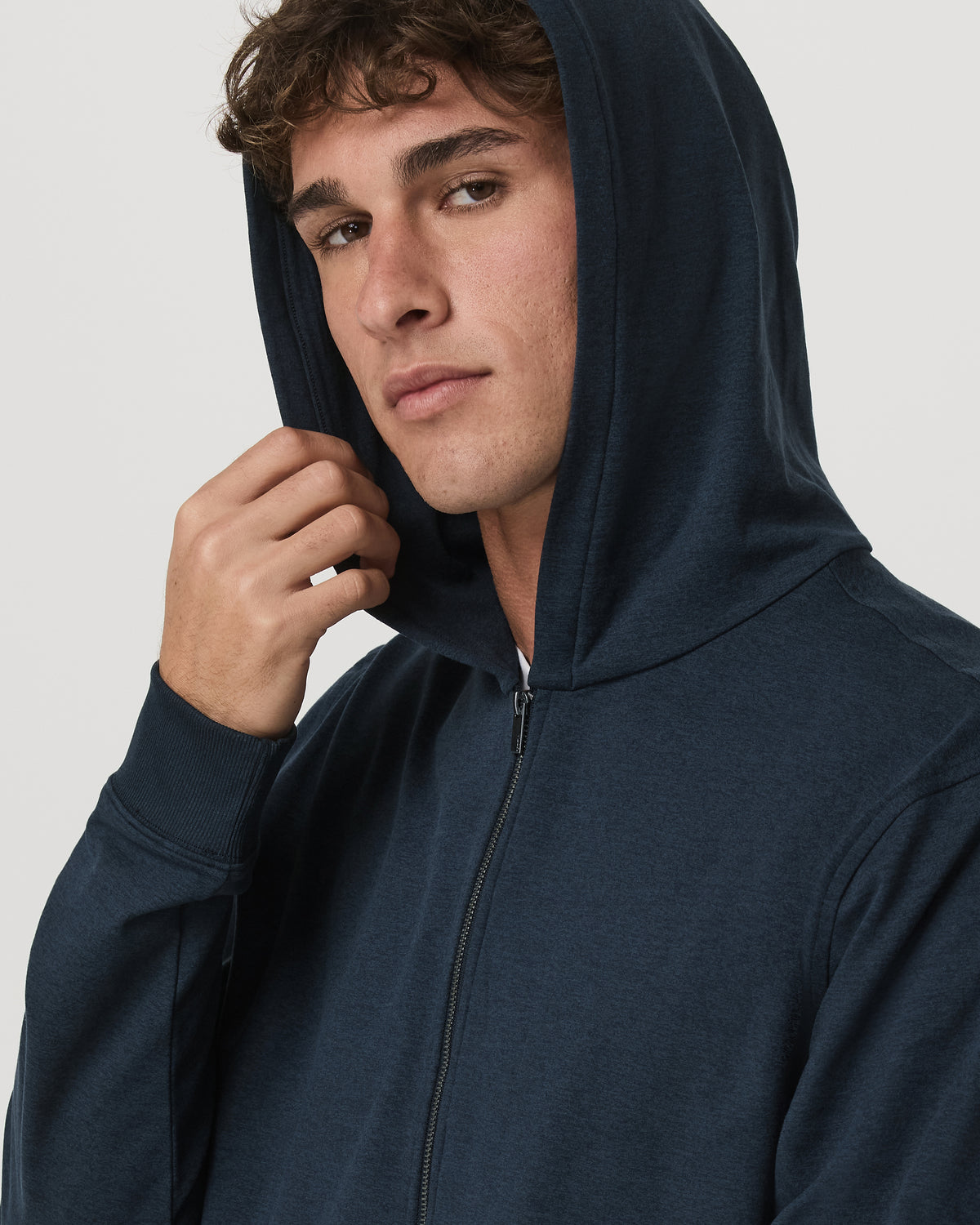 Coronado Full Zip Hoodie 2.0 Men's Midnight Heather Jacket - Vuori Clothing