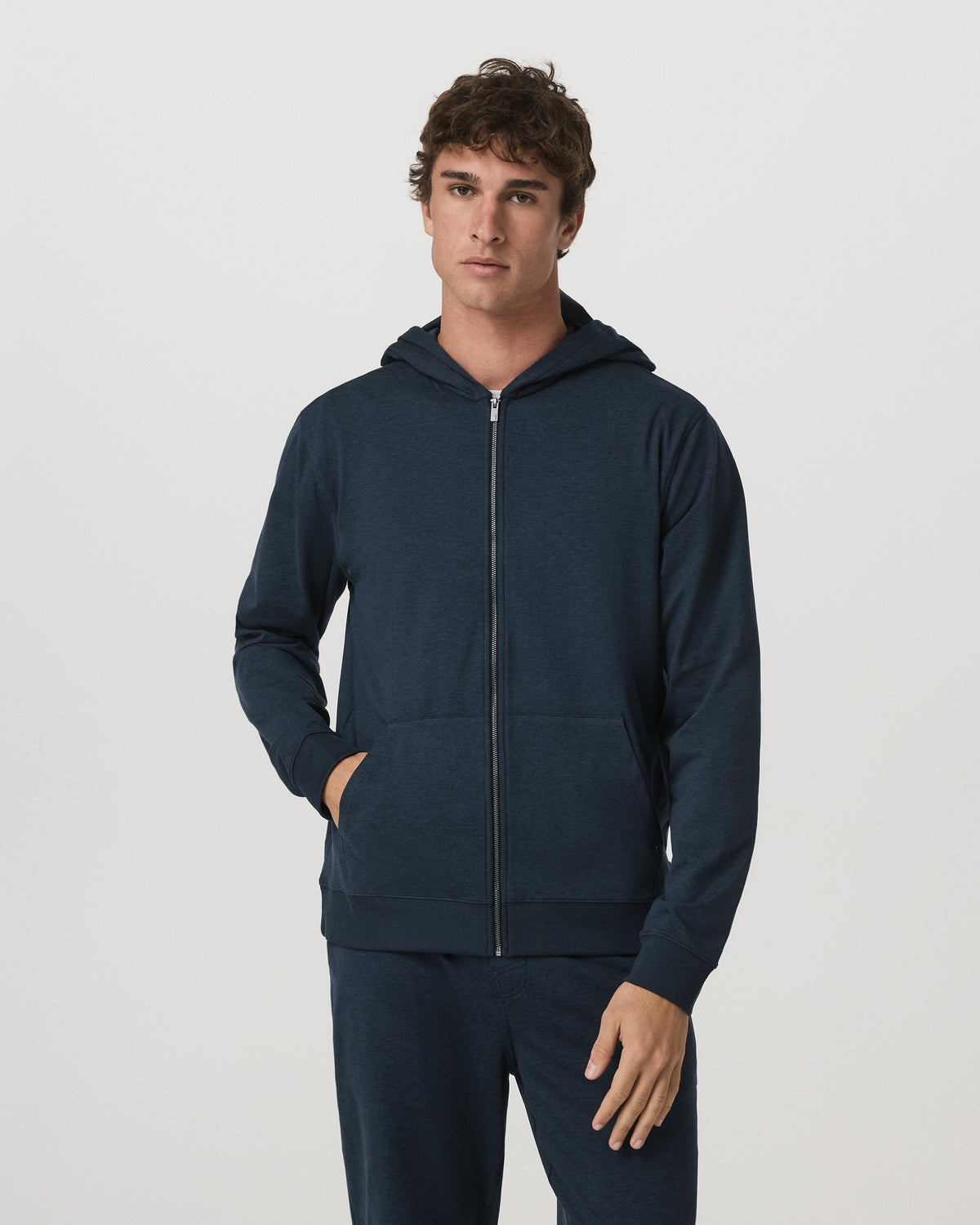 Coronado Full Zip Hoodie 2.0 Men's Midnight Heather Jacket - Vuori Clothing