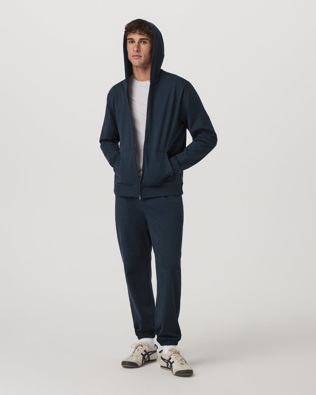 Coronado Full Zip Hoodie 2.0 Men's Midnight Heather Jacket - Vuori Clothing