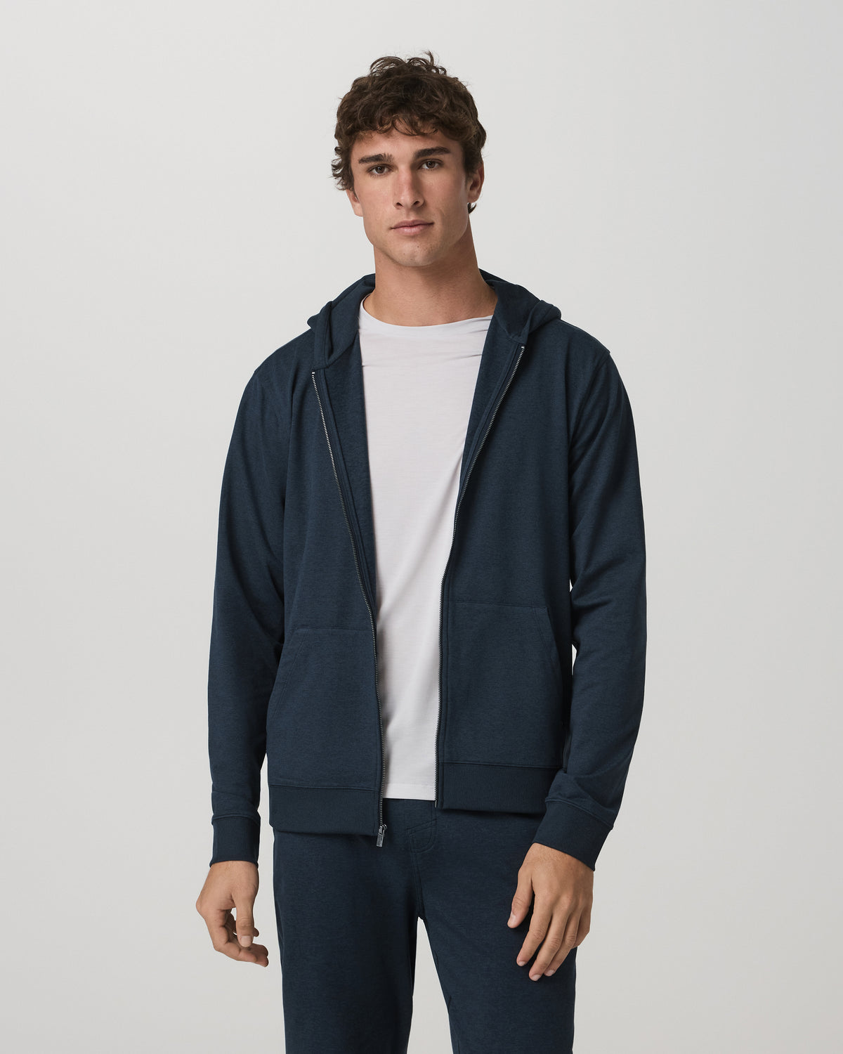 Coronado Full Zip Hoodie 2.0 Men's Midnight Heather Jacket - Vuori Clothing