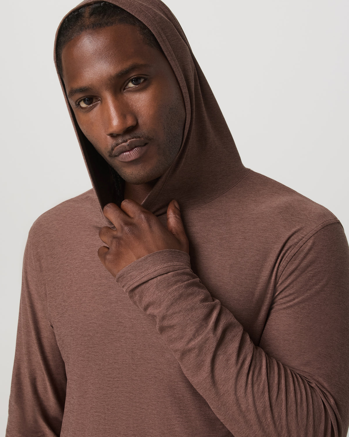 Strato Tech Hoodie Men's Sable Heather Hoodie - Vuori Clothing