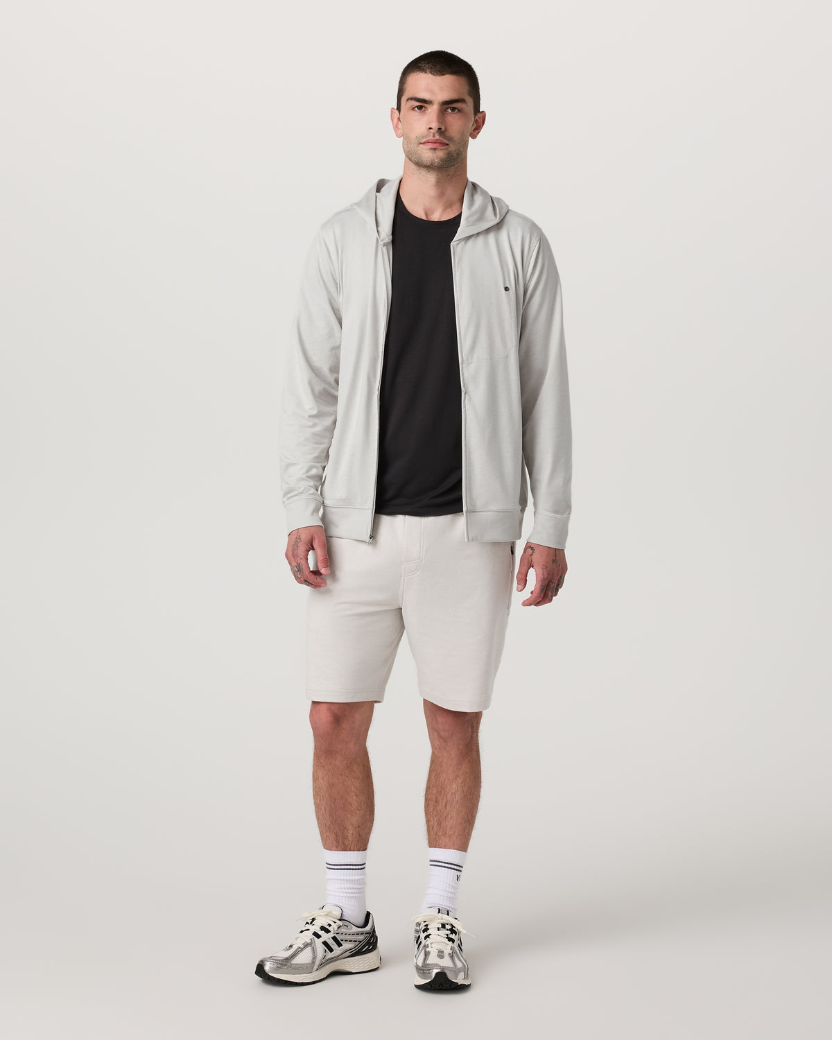 Ponto Full Zip Hoodie Men's Salt Heather Hoodie - Vuori Clothing