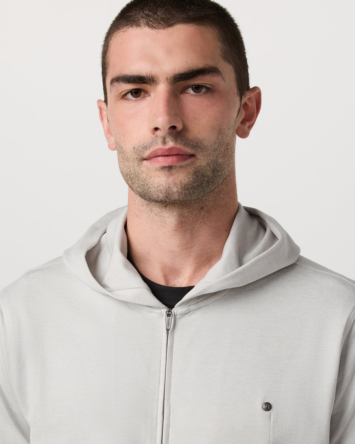 Ponto Full Zip Hoodie Men's Salt Heather Hoodie - Vuori Clothing