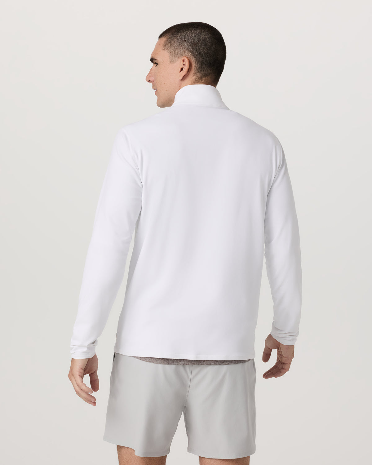 Ponto 1/2 Zip Mock Neck Men's White Mock Neck Top - Vuori Clothing
