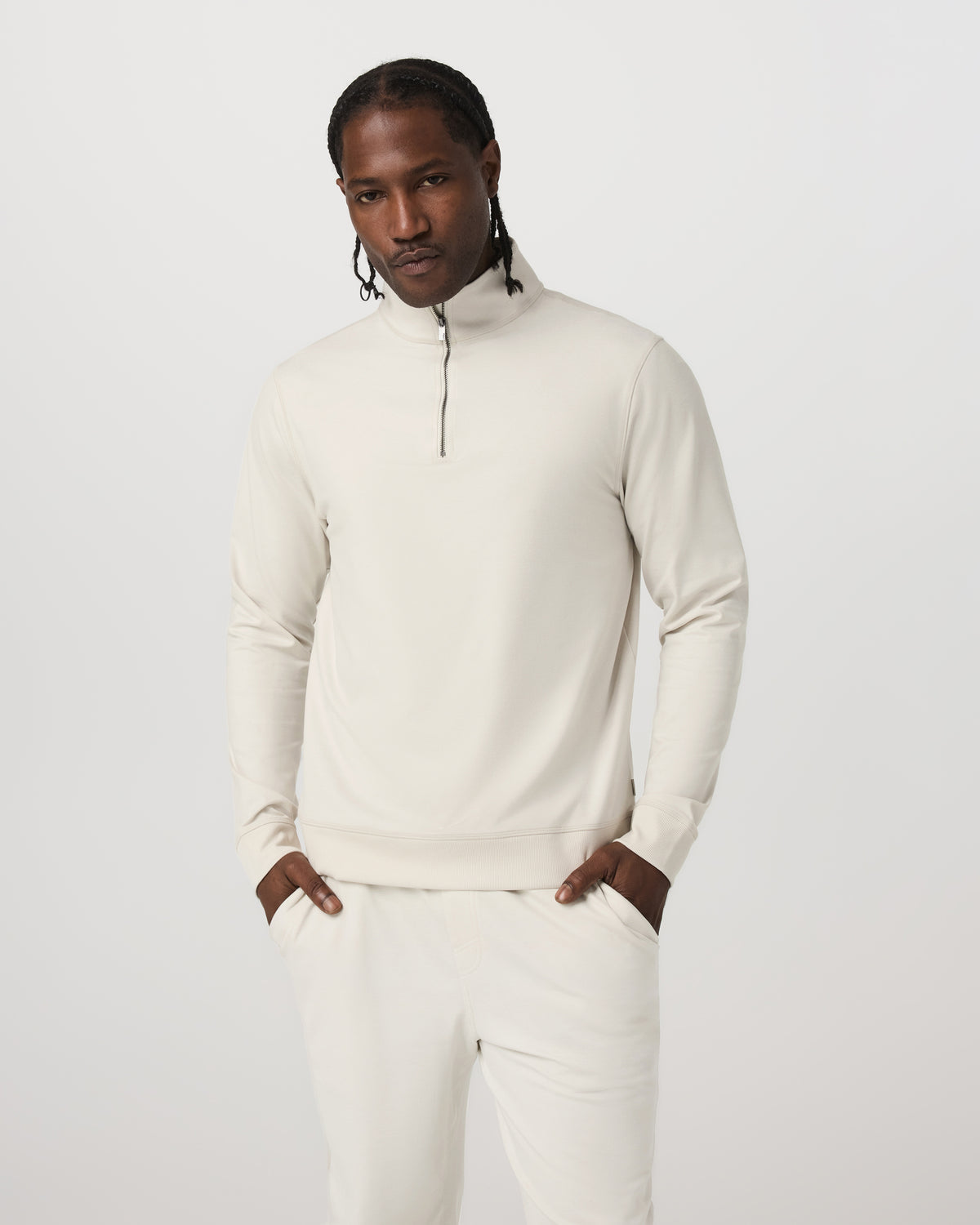 Coronado Half Zip Men's Ivory Heather Pullover - Vuori Clothing