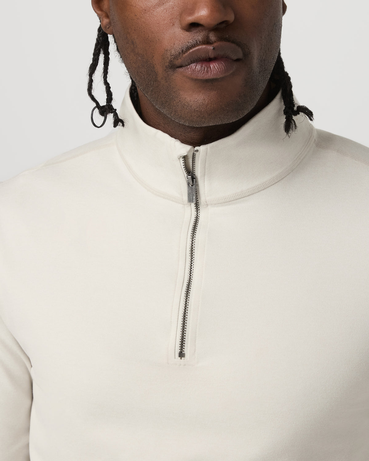 Coronado Half Zip Men's Ivory Heather Pullover - Vuori Clothing