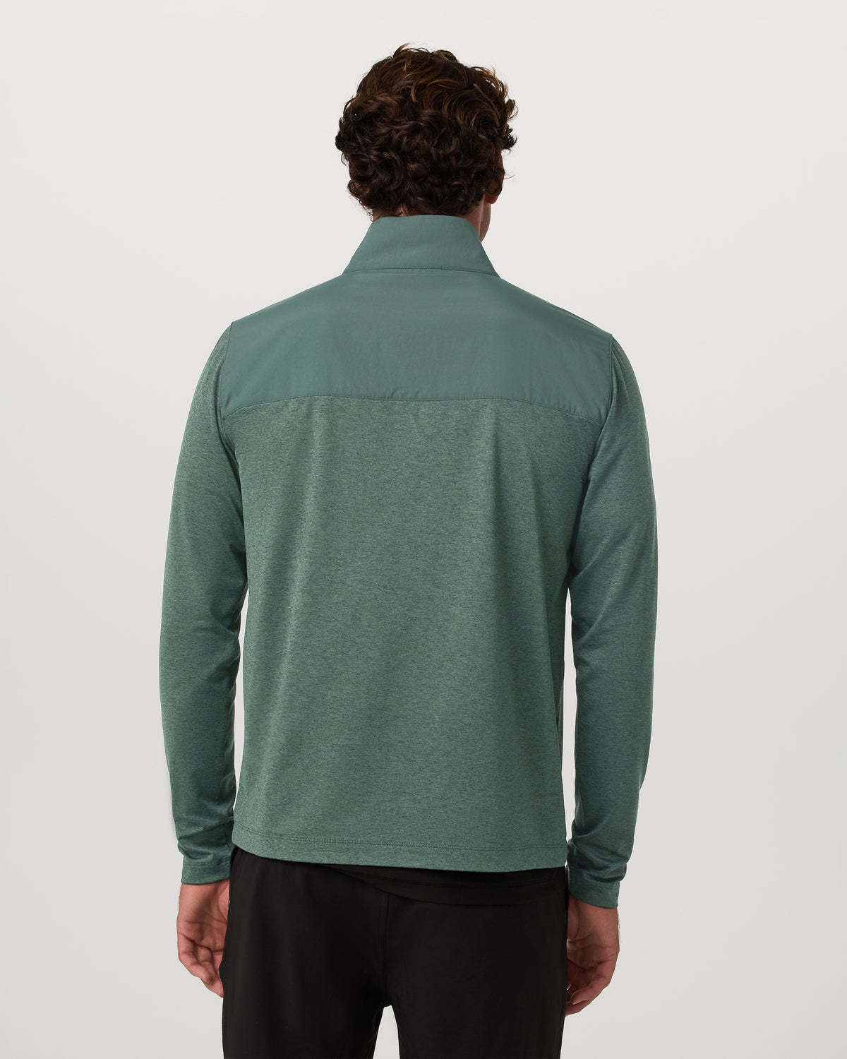 Sunday Element 1/2 Zip Agate Green Heather Pullover - Vuori Clothing