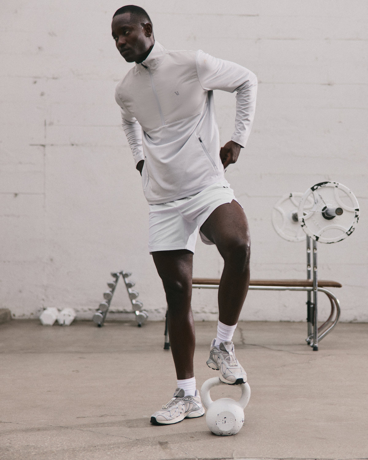 Sunday Element 1/2 Zip Men's Frost Grey Pullover - Vuori Clothing