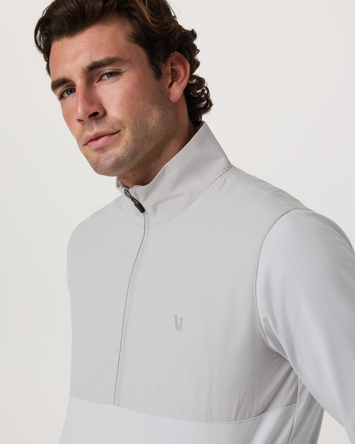 Sunday Element 1/2 Zip Men's Frost Grey Pullover - Vuori Clothing