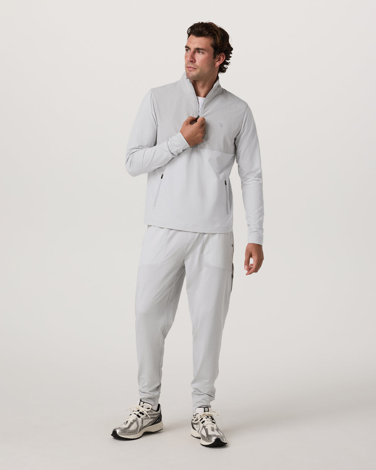 Sunday Element 1/2 Zip Men's Frost Grey Pullover - Vuori Clothing