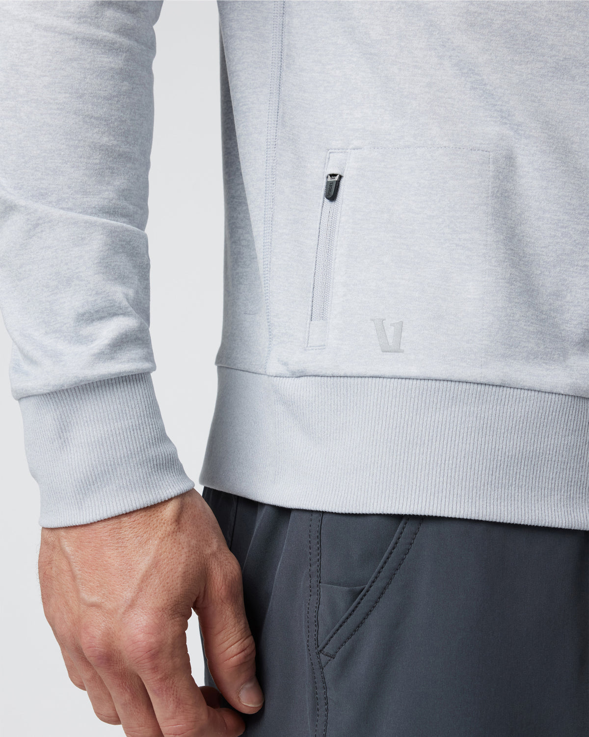 Ponto Performance Crew Men's Platinum White Pullover - Vuori Clothing
