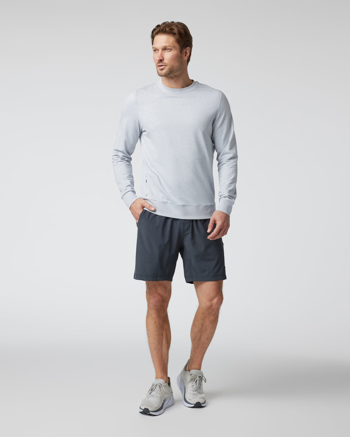 Ponto Performance Crew Men's Platinum White Pullover - Vuori Clothing