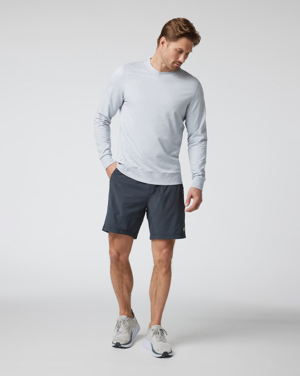 Ponto Performance Crew Men's Platinum White Pullover - Vuori Clothing