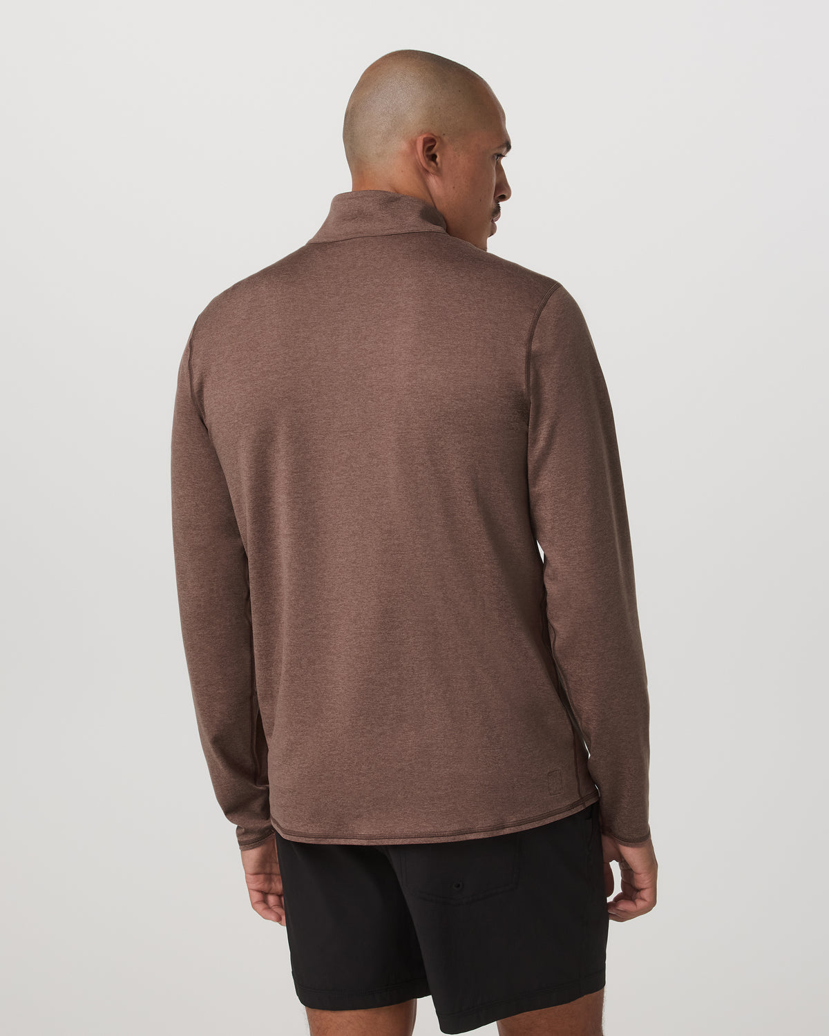 Ponto Half Zip Mock Neck Men's Sable Heather Layer - Vuori Clothing