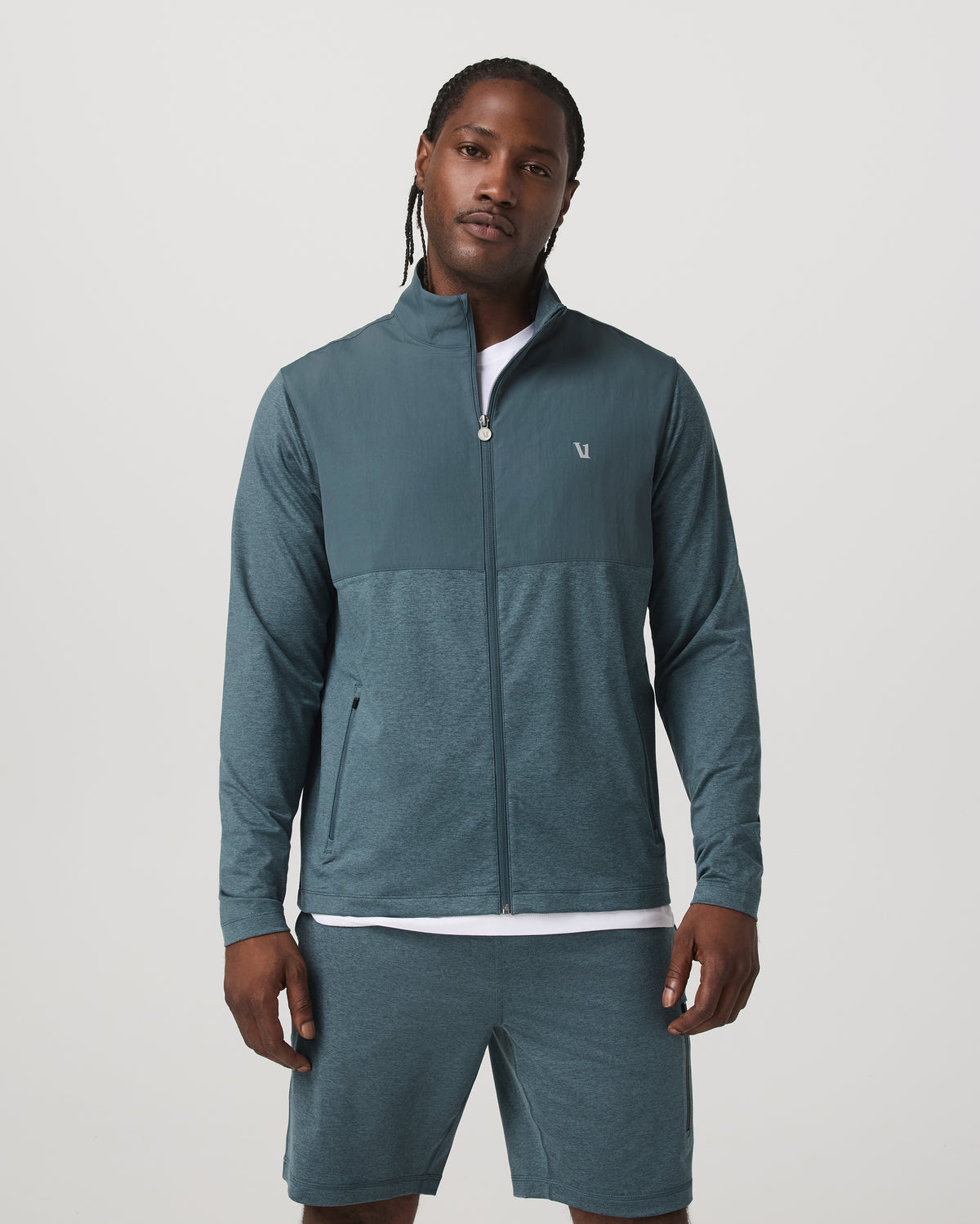 Sunday Element Track Jacket Men's Blue Sea Heather Jacket - Vuori Clothing