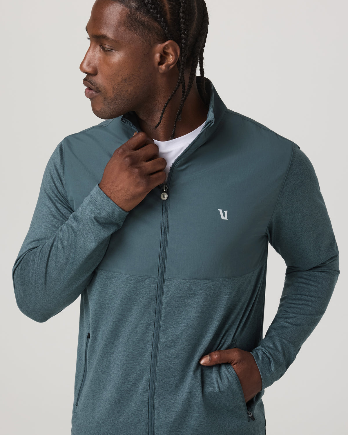 Sunday Element Track Jacket Men's Blue Sea Heather Jacket - Vuori Clothing