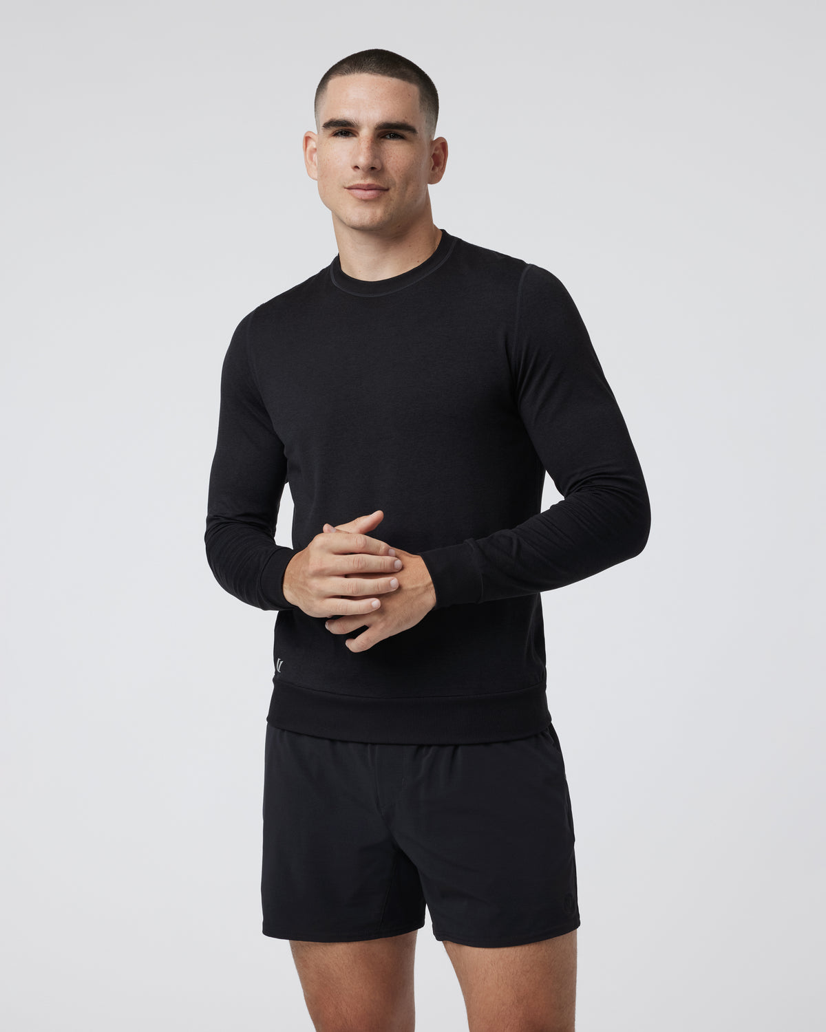 Ponto Performance Crew Men's Black Pullover - Vuori Clothing