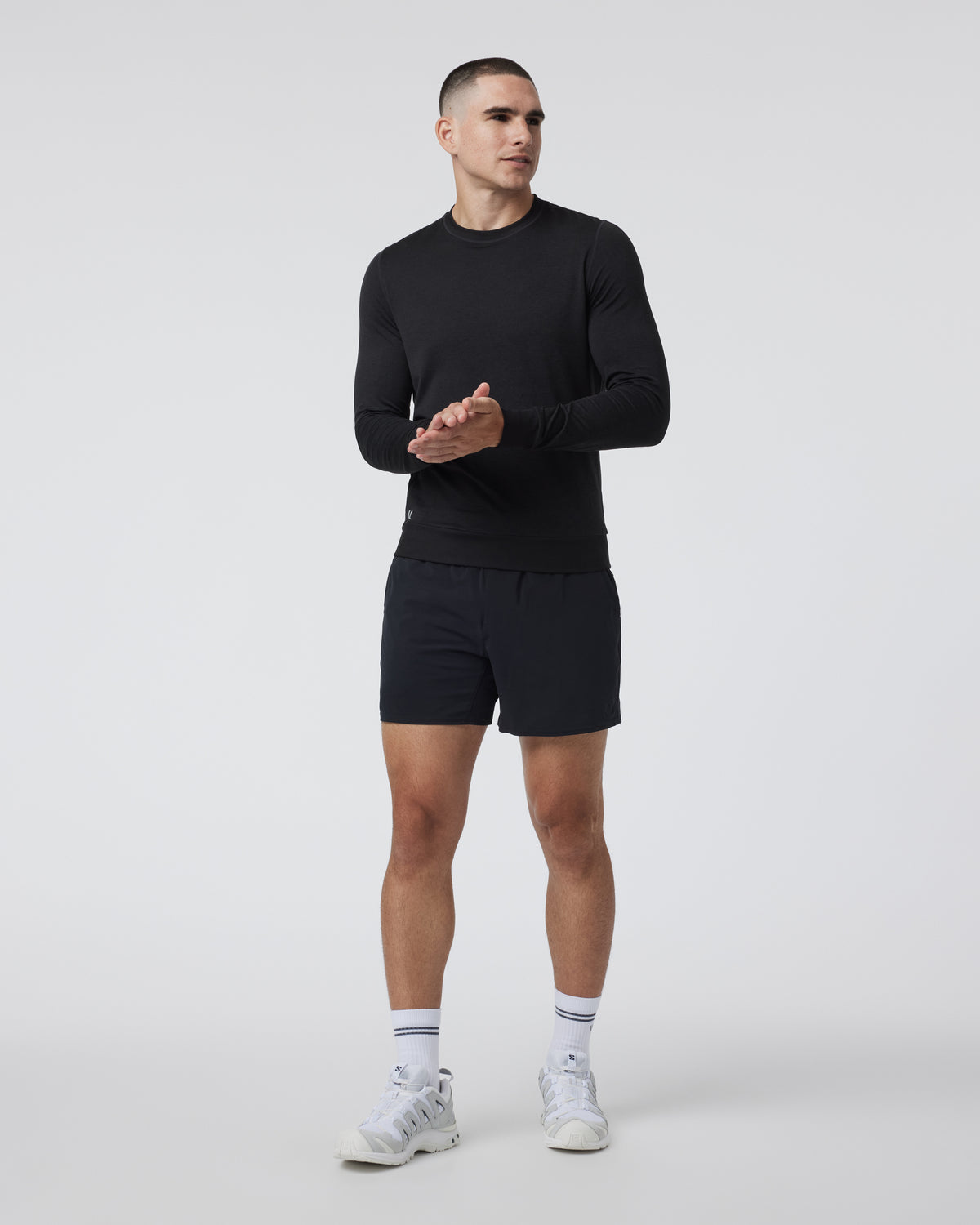 Ponto Performance Crew Men's Black Pullover - Vuori Clothing