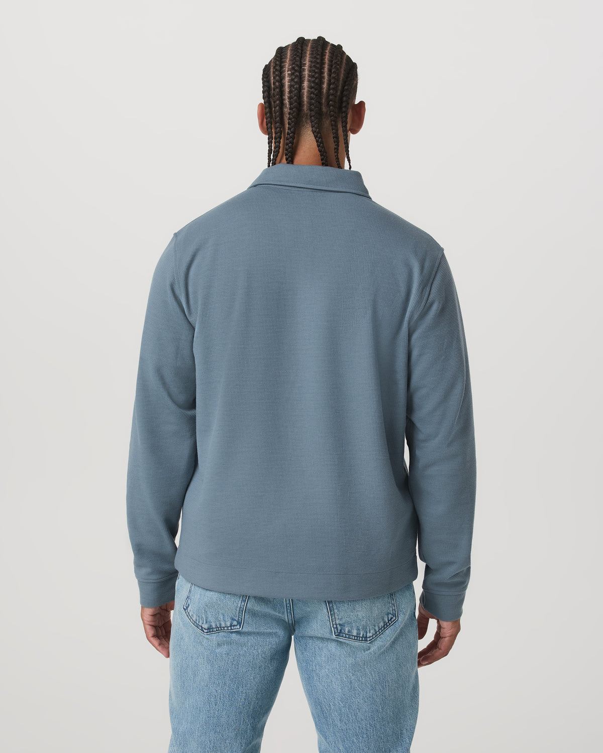 Long Sleeve Waffle Polo Men's Abyss Polo Shirt - Vuori Clothing