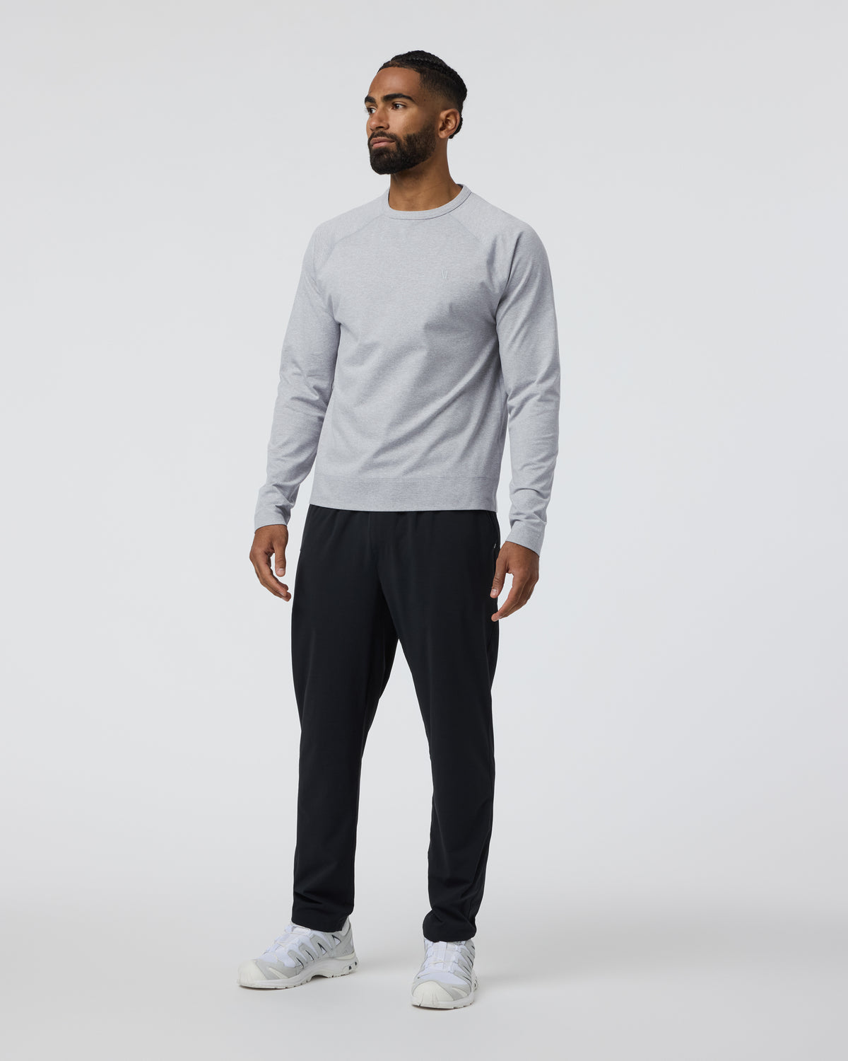 Coronado Crew Light Heather Grey - Vuori Clothing