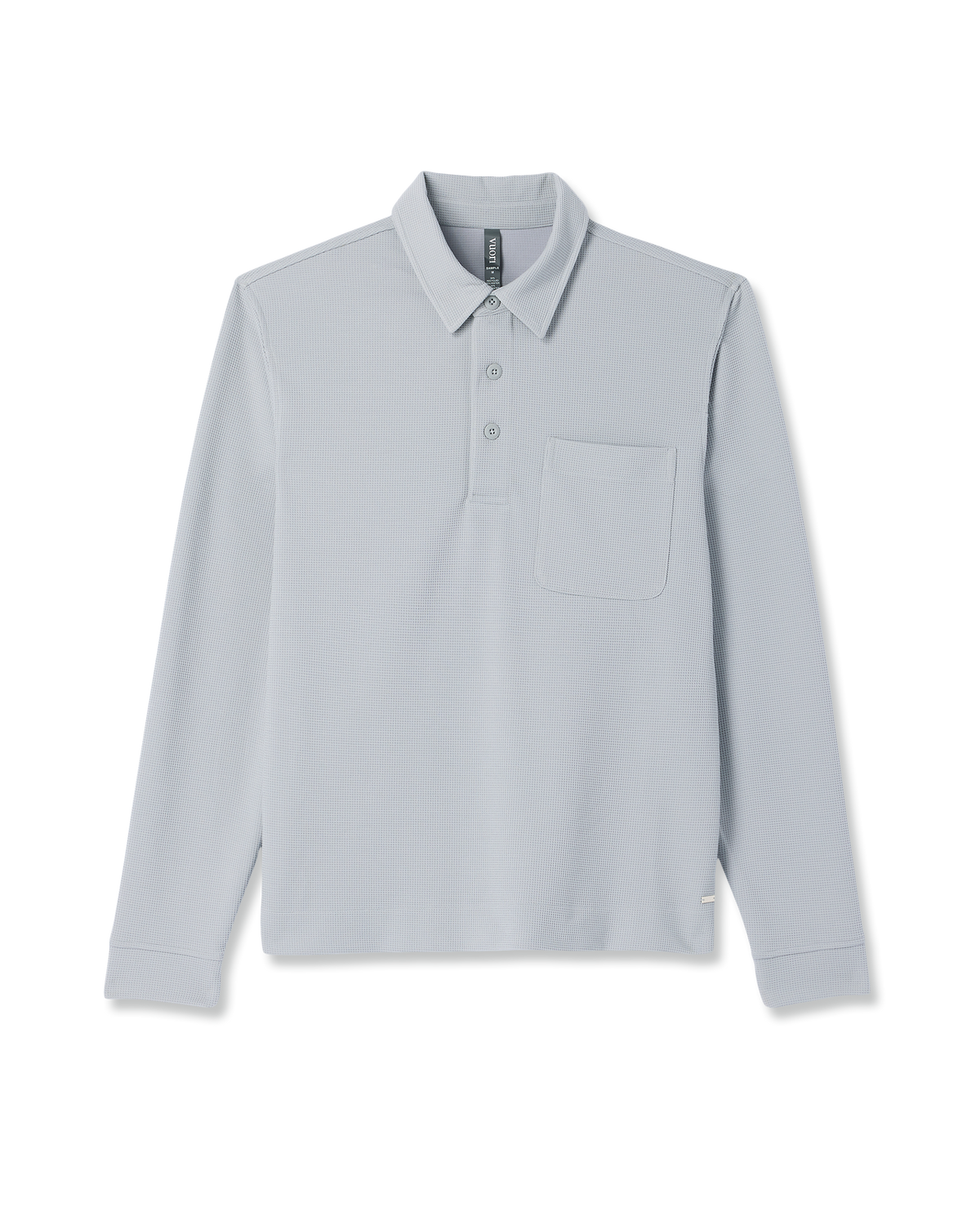 Long Sleeve Waffle Polo Men's Sea Fog Polo Shirt - Vuori Clothing