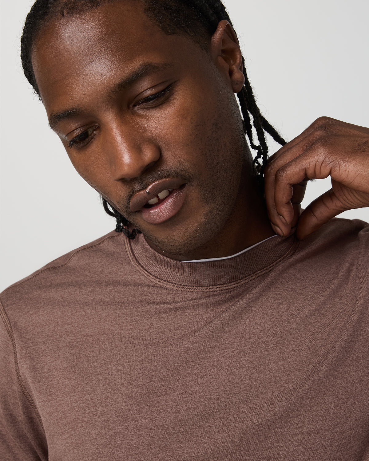 Ponto Performance Crew Men's Sable Heather Crew Neck - Vuori Clothing