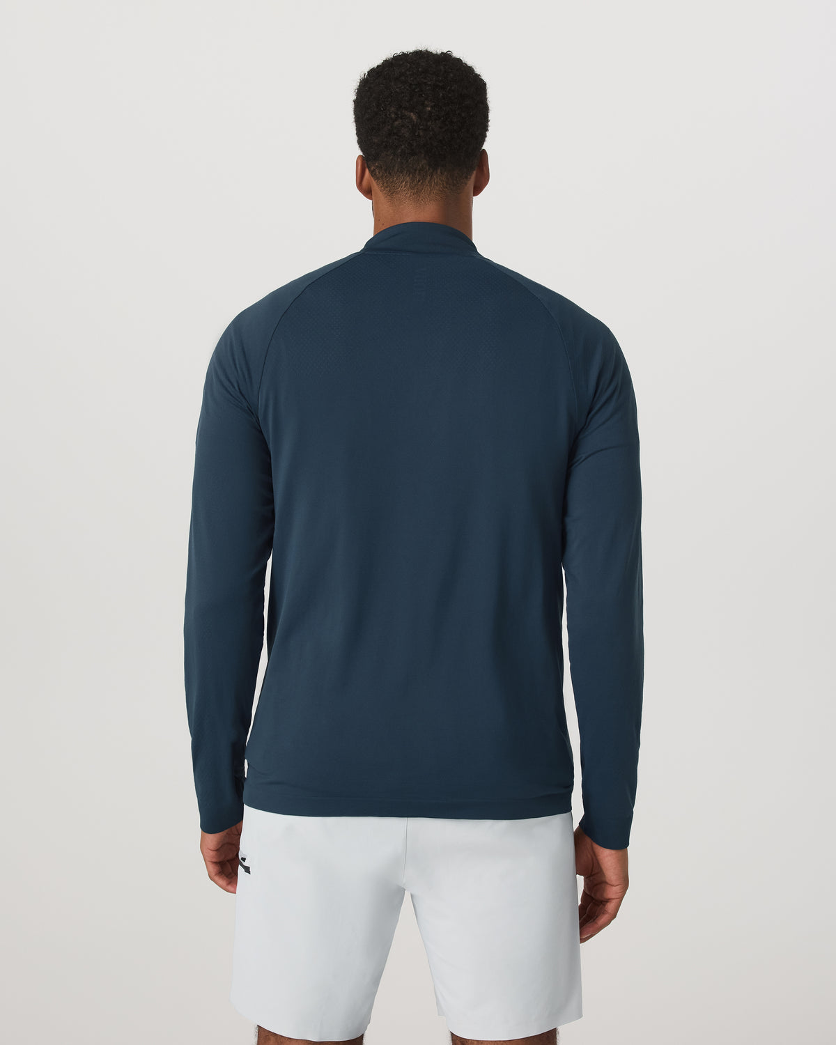 Clearview Seamless Quarter Zip Ocean Blue Long Sleeve - Vuori Clothing