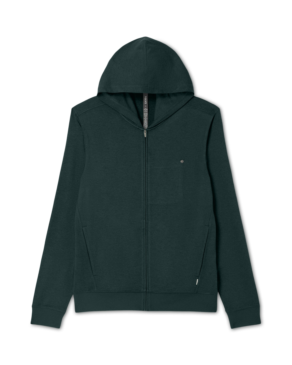 Ponto Full Zip Hoodie Men's Spruce Heather Hoodie - Vuori Clothing