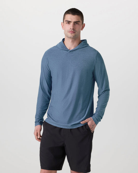 Strato Tech Hoodie Men's Pool Blue Workout Hoodie - Vuori Clothing