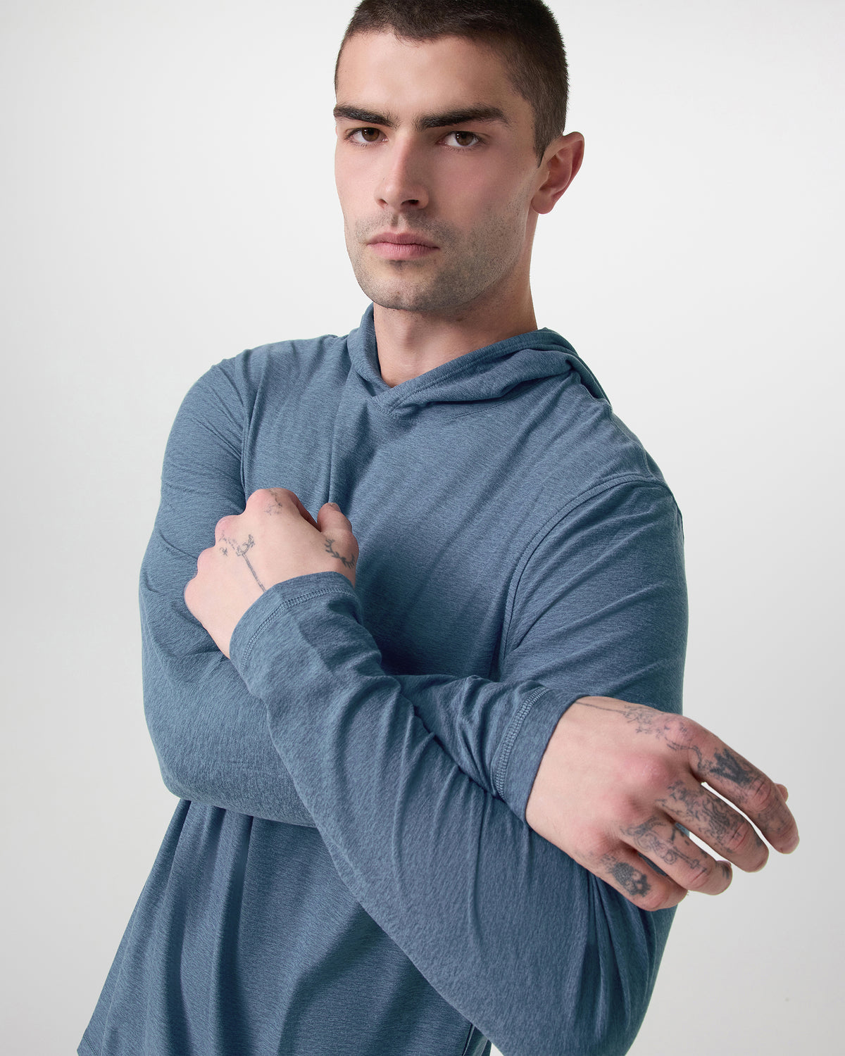 Strato Tech Hoodie Men's Pool Blue Workout Hoodie - Vuori Clothing