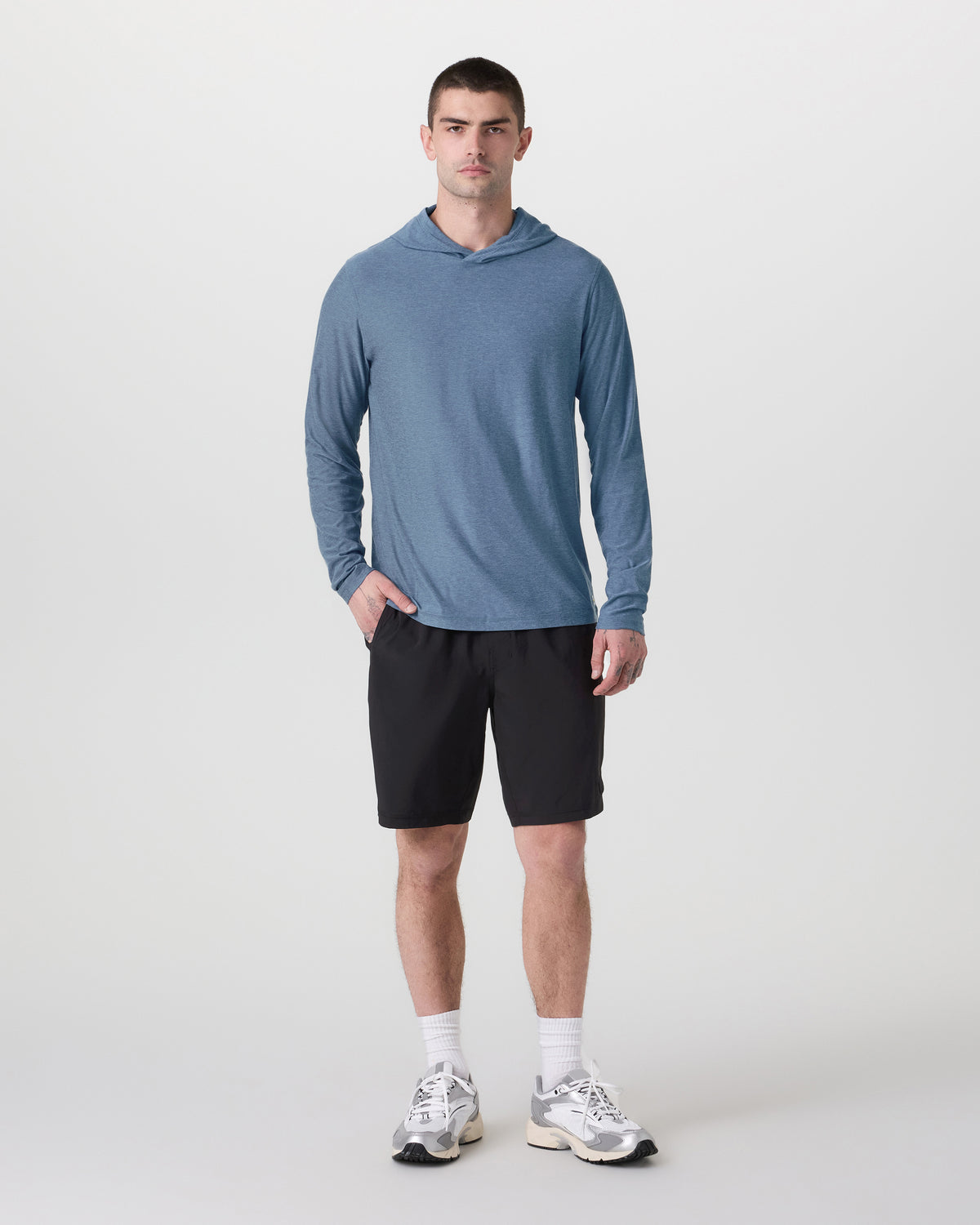 Strato Tech Hoodie Men's Pool Blue Workout Hoodie - Vuori Clothing