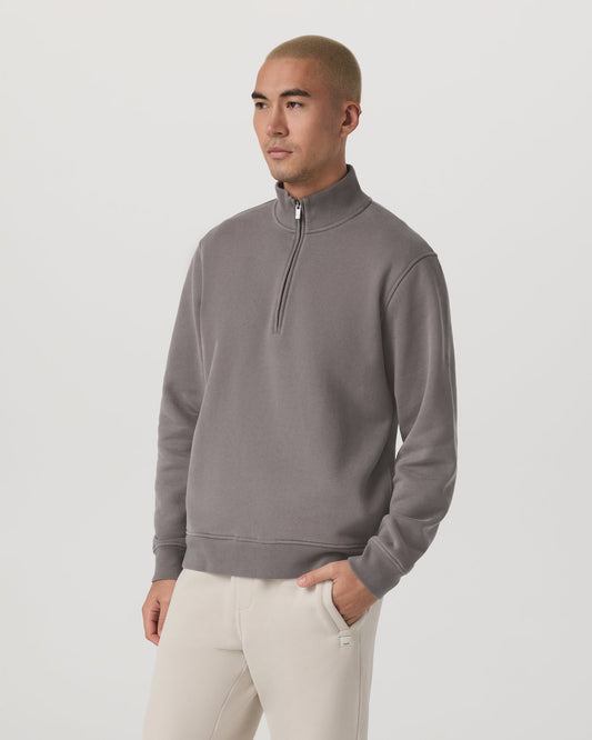Seaside 1/2 Zip Classic Men's Cavern Grey Pullover - Vuori Clothing
