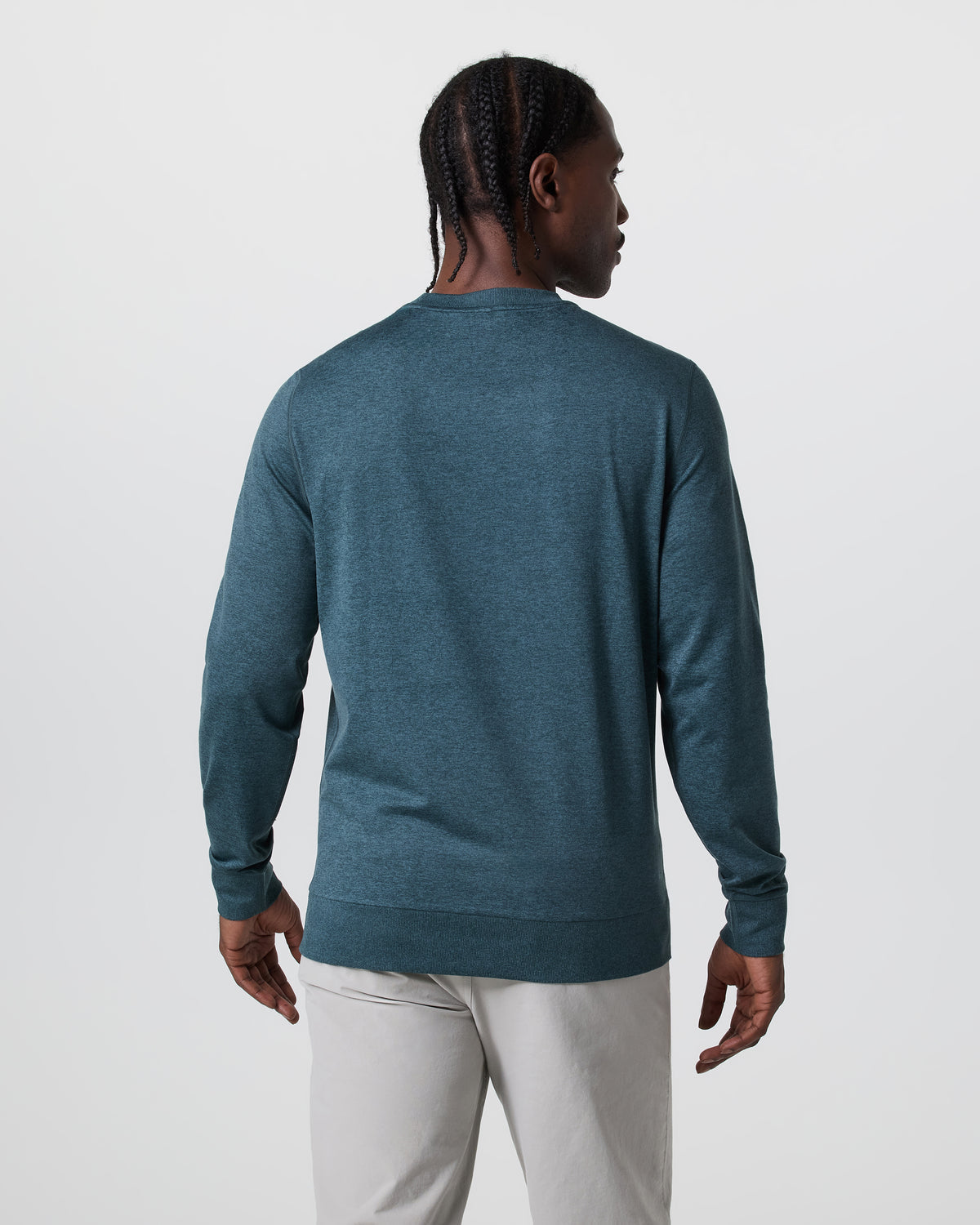 Ponto Performance Crew Deep Sea Heather Pullover - Vuori Clothing