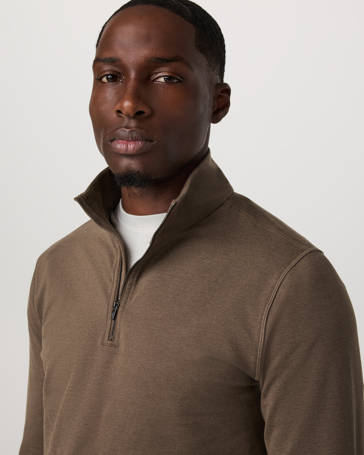 Coronado 1/2 Zip Men's Espresso Heather Pullover - Vuori Clothing