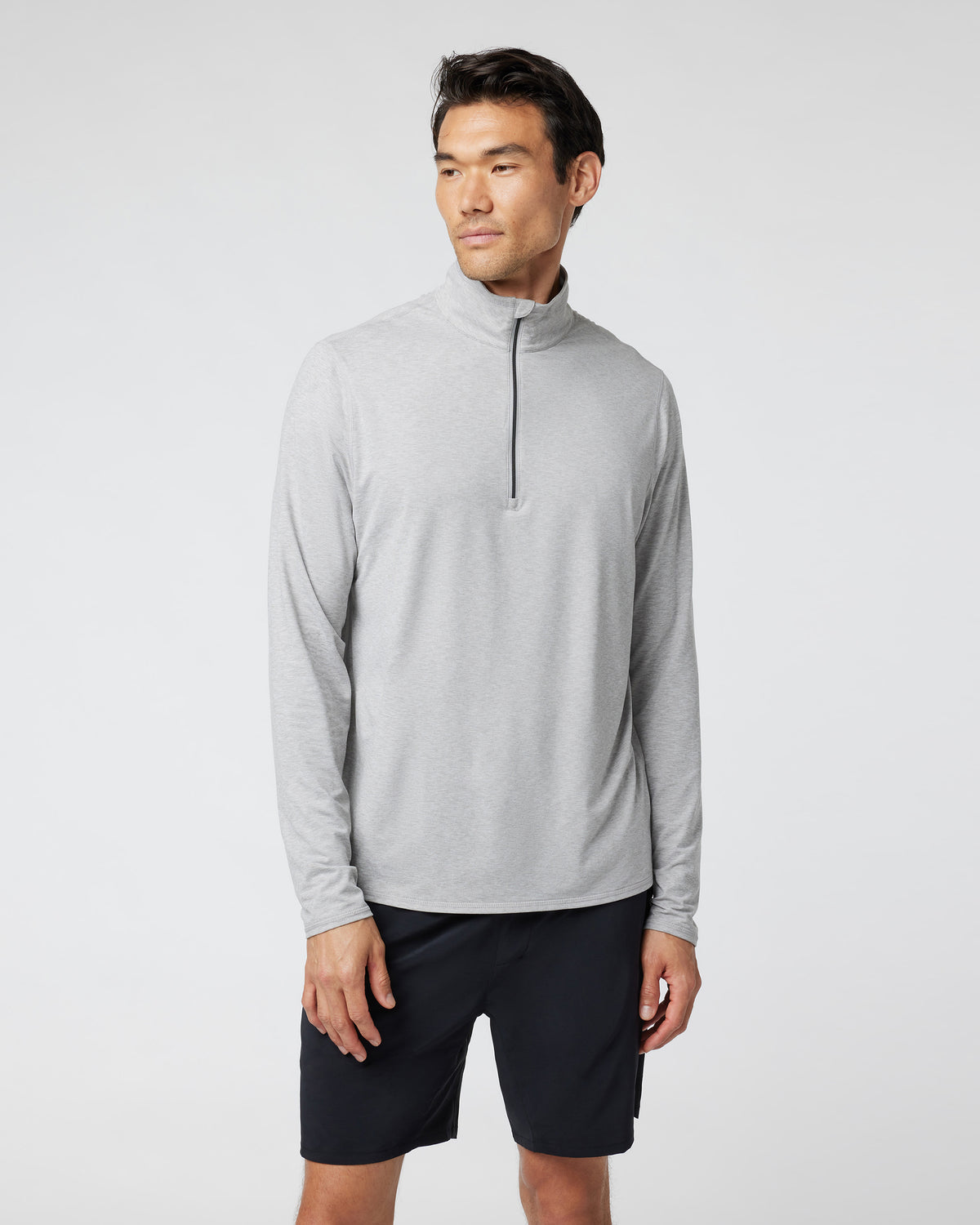 Ease Performance Half Zip 2.0 Light Heather Grey - Vuori Clothing