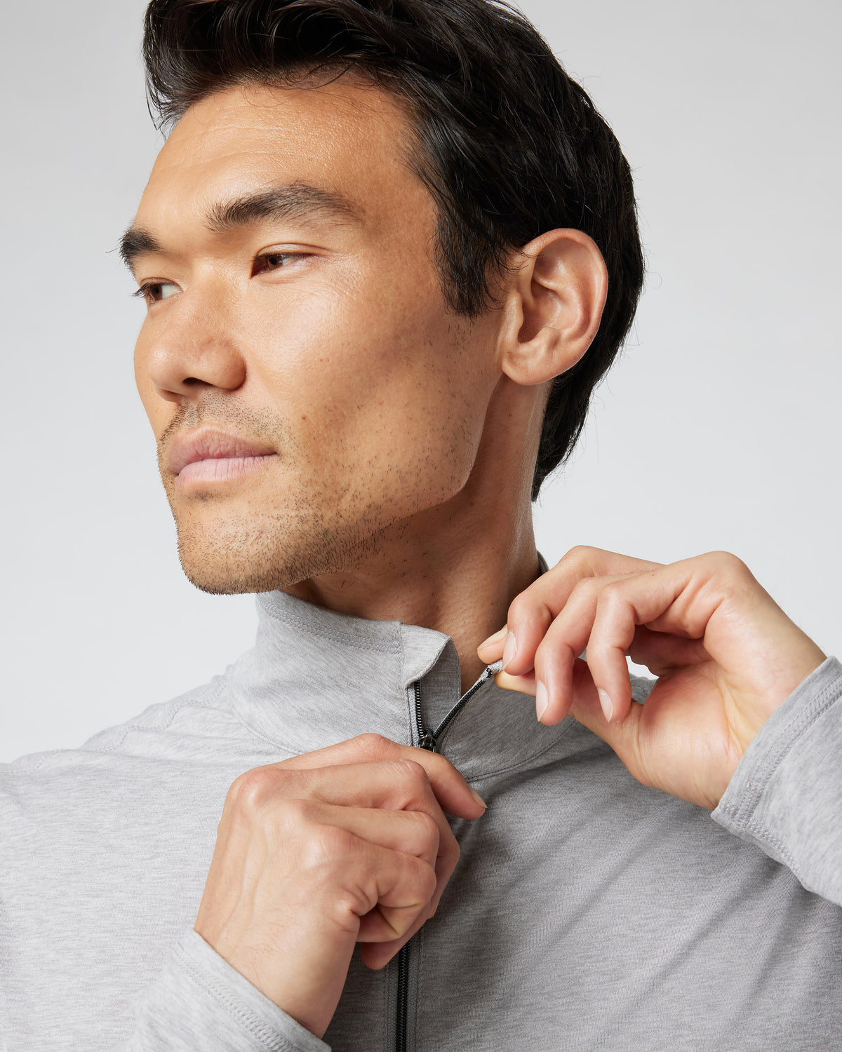 Ease Performance Half Zip 2.0 Light Heather Grey - Vuori Clothing