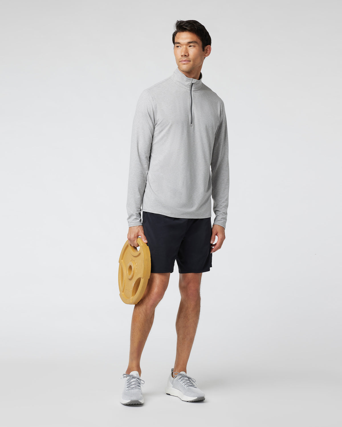 Ease Performance Half Zip 2.0 Light Heather Grey - Vuori Clothing